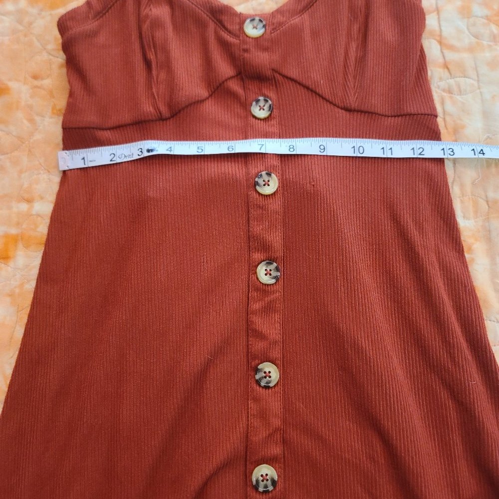 Vintage No Boundaries Rust Orange Button Down Cor… - image 8